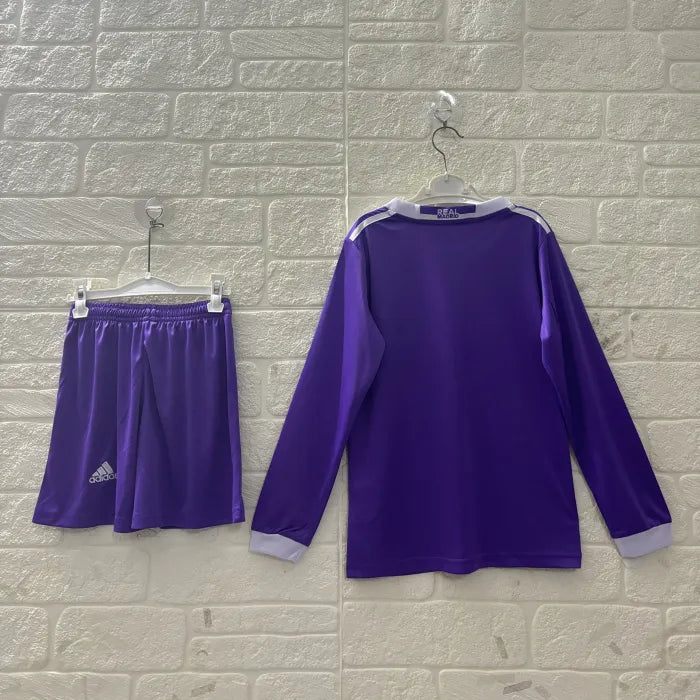 ריאל מדריד חולצת חוץ ארוכה רטרו 2016/17 ילדים כולל מכנס